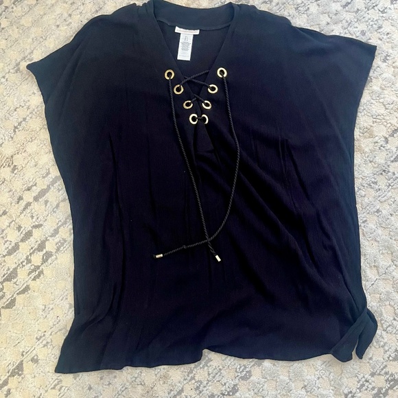 Black Tunic Swimsuit Cover-Up ~ LA BLANCA Resort Wear - Picture 2 of 8